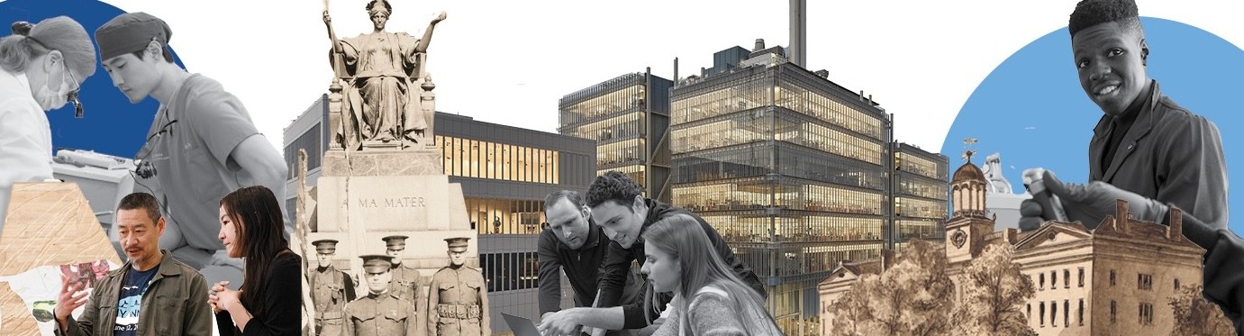 A collage of Columbia University life